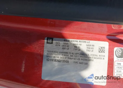 2016 Chevrolet Camaro 2Ss z USA, uszkodzony, nr VIN 1G1FH1R76G0188499